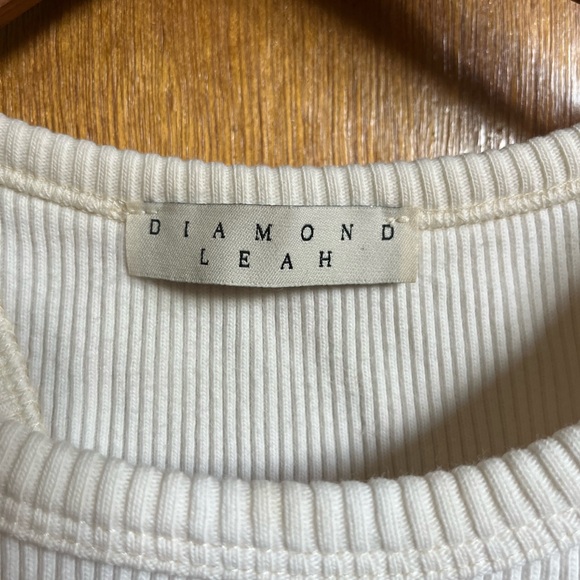 Diamond Leah Rib racerback Tank top, size Small, off-white in color - Picture 6 of 10